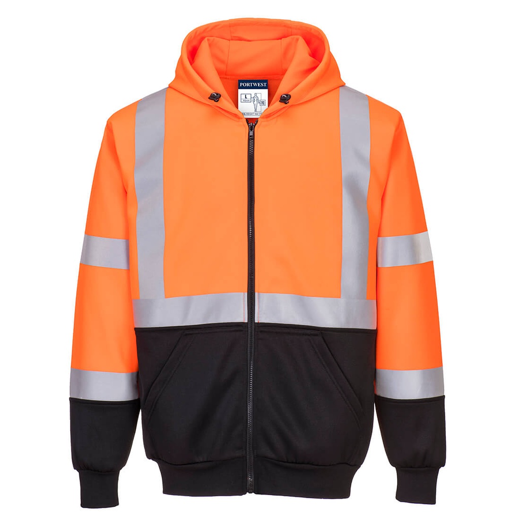 Portwest B315 Hi-Vis Contrast Zipped Hoodie
