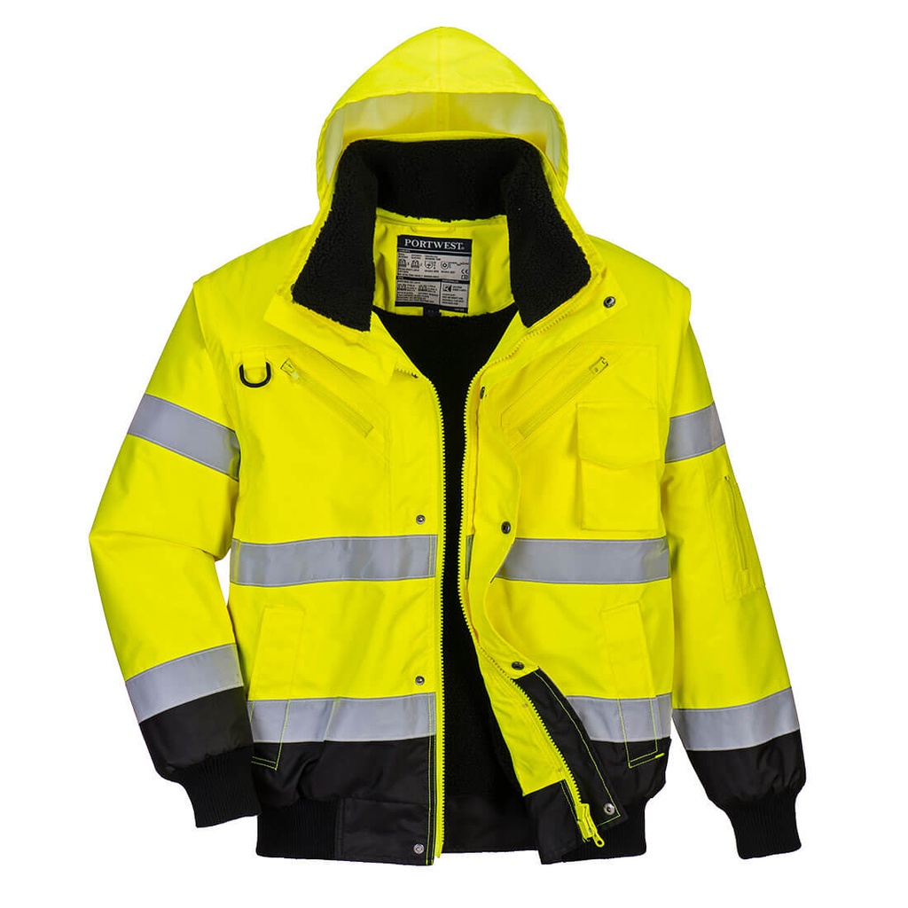 Portwest C465 Hi-Vis 3-in-1 Contrast Bomber Jacket 