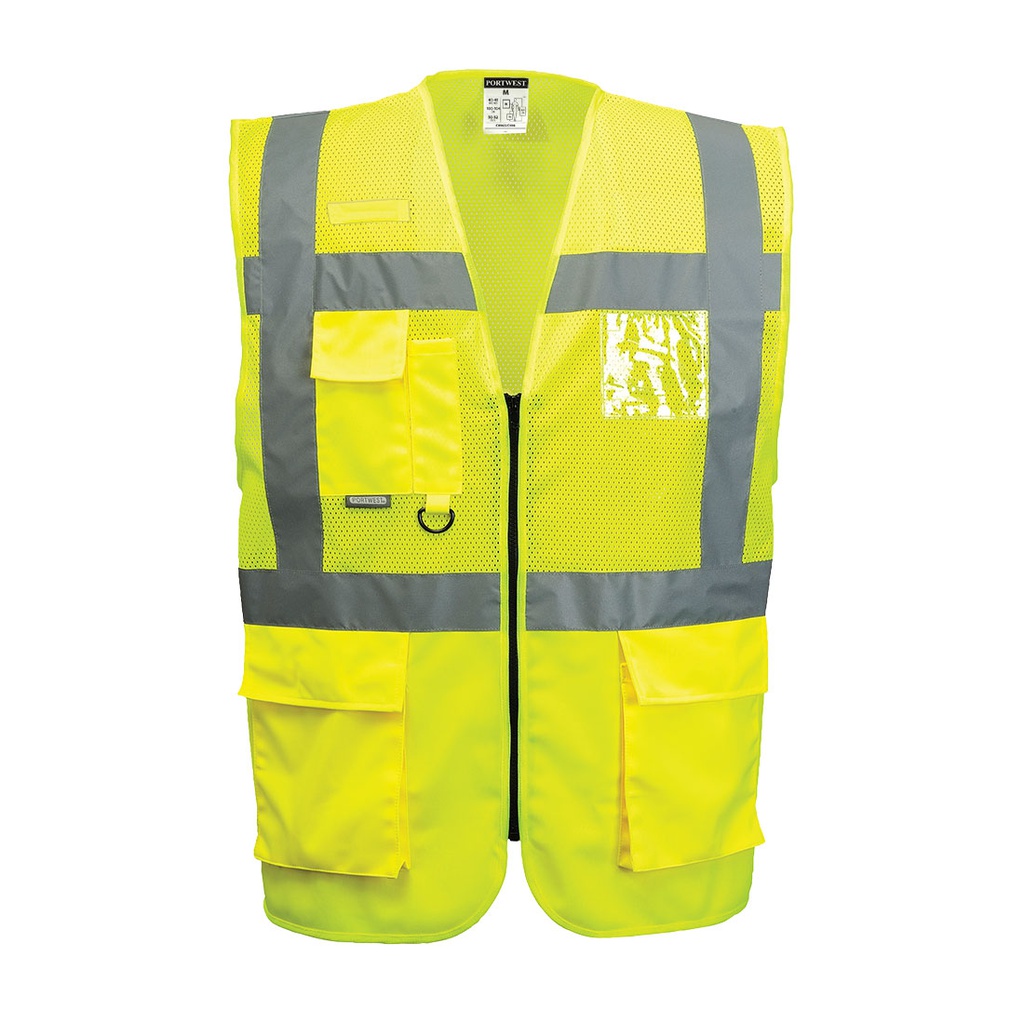 Portwest C496 Madrid Hi-Vis Half Mesh Executive Vest 