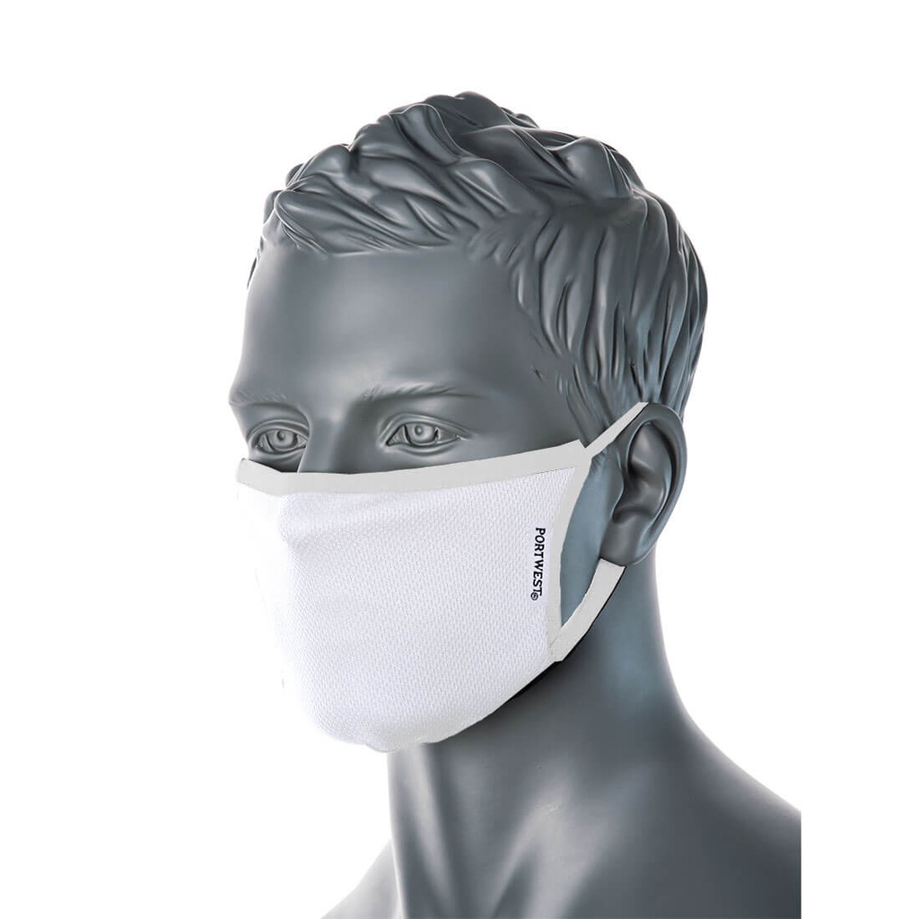 Portwest CV33 3-Ply Anti-Microbial Fabric Face Mask (Pk25)