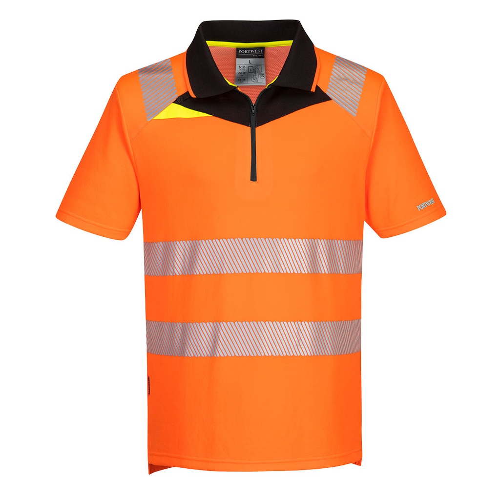 Portwest DX412 DX4 Hi-Vis Zip Polo Shirt S/S