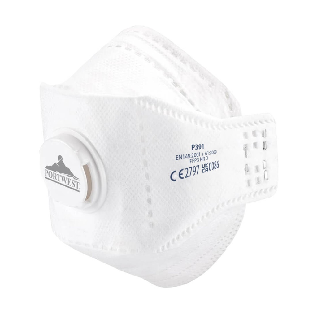 Portwest P391 EAGLE FFP3 Valved Dolomite Fold Flat Respirator (Pk10)