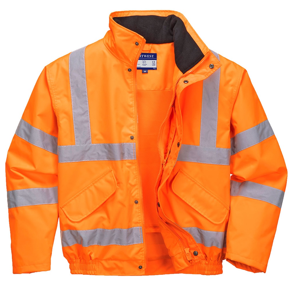 Portwest RT62 Hi-Vis Breathable Rain Bomber Jacket 