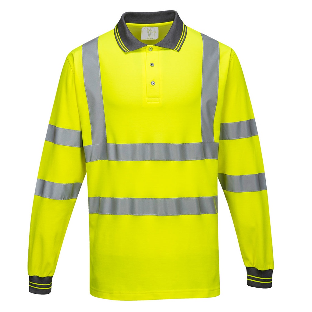 Portwest S271 Hi-Vis Cotton Comfort Polo Shirt L/S 
