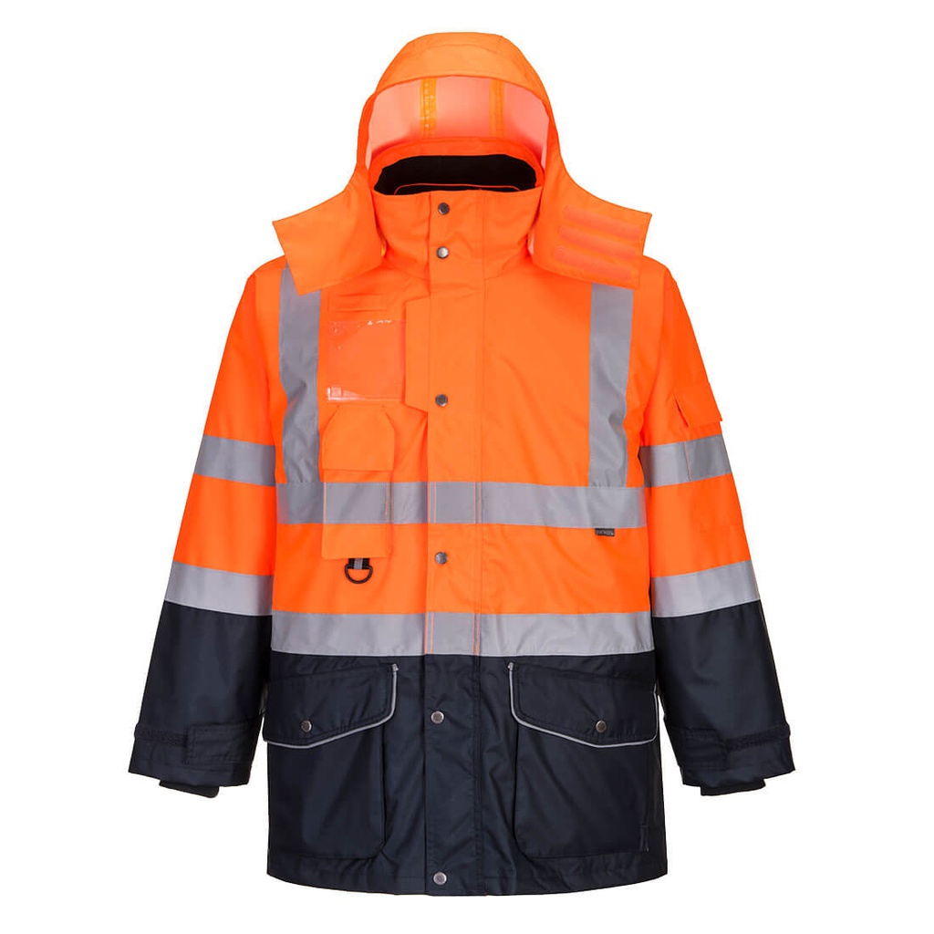 Portwest S426 Hi-Vis Breathable 7-in-1 Contrast Traffic Jacket 