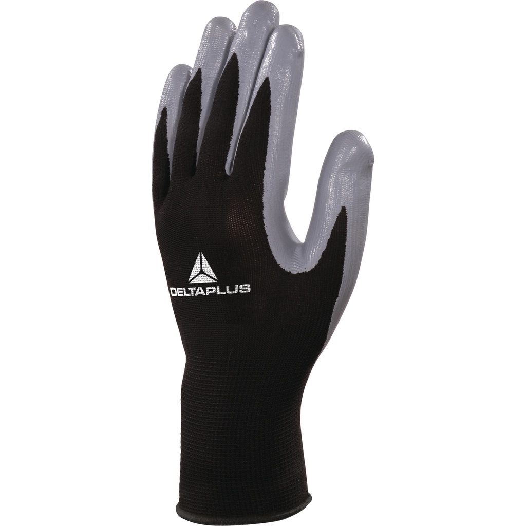 VE712GR POLYESTER KNITTED GLOVE / NITRILE PALM 