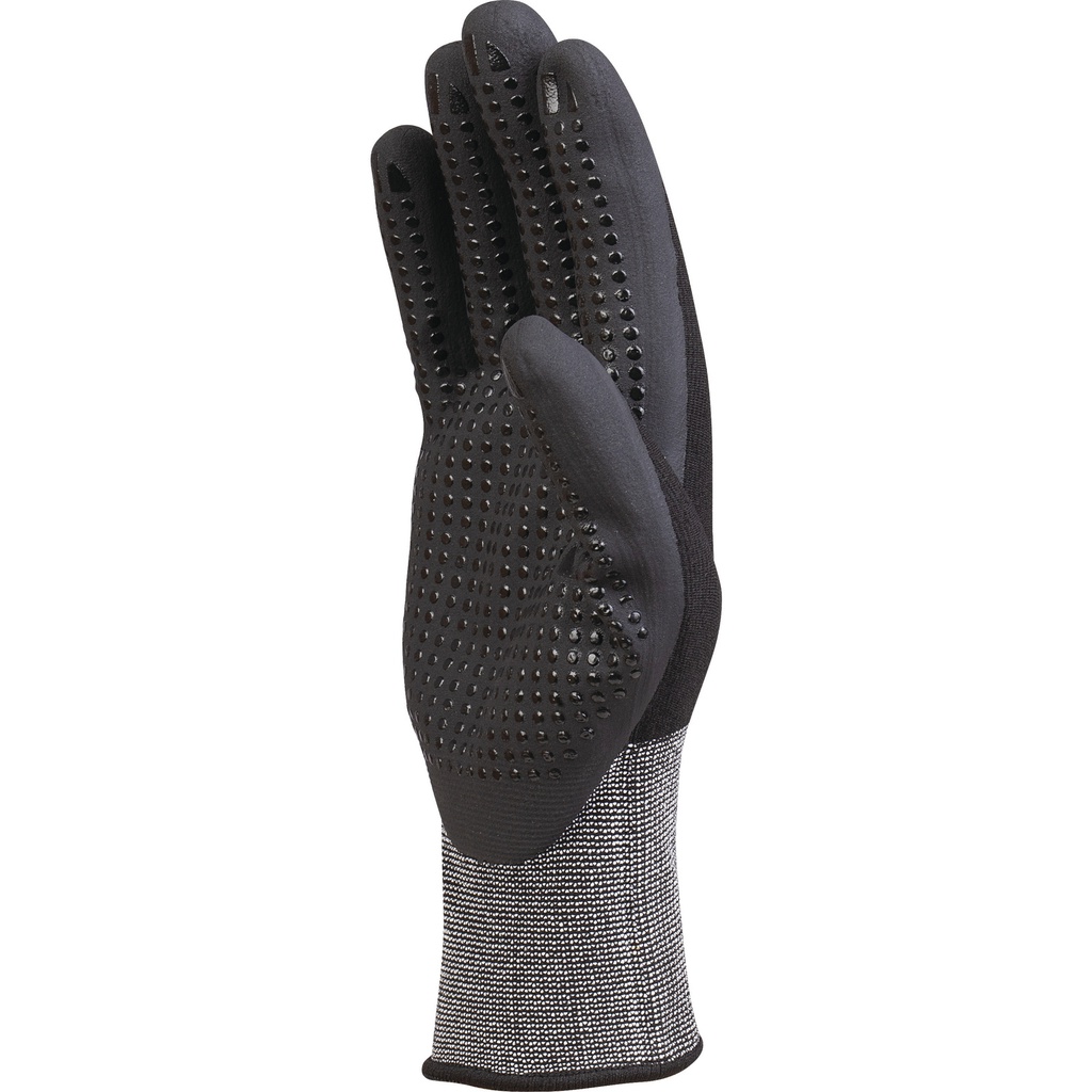 VE724NO POLYESTER/SPANDEX KNITTED GLOVE - NITRILE PALM+DOTS 