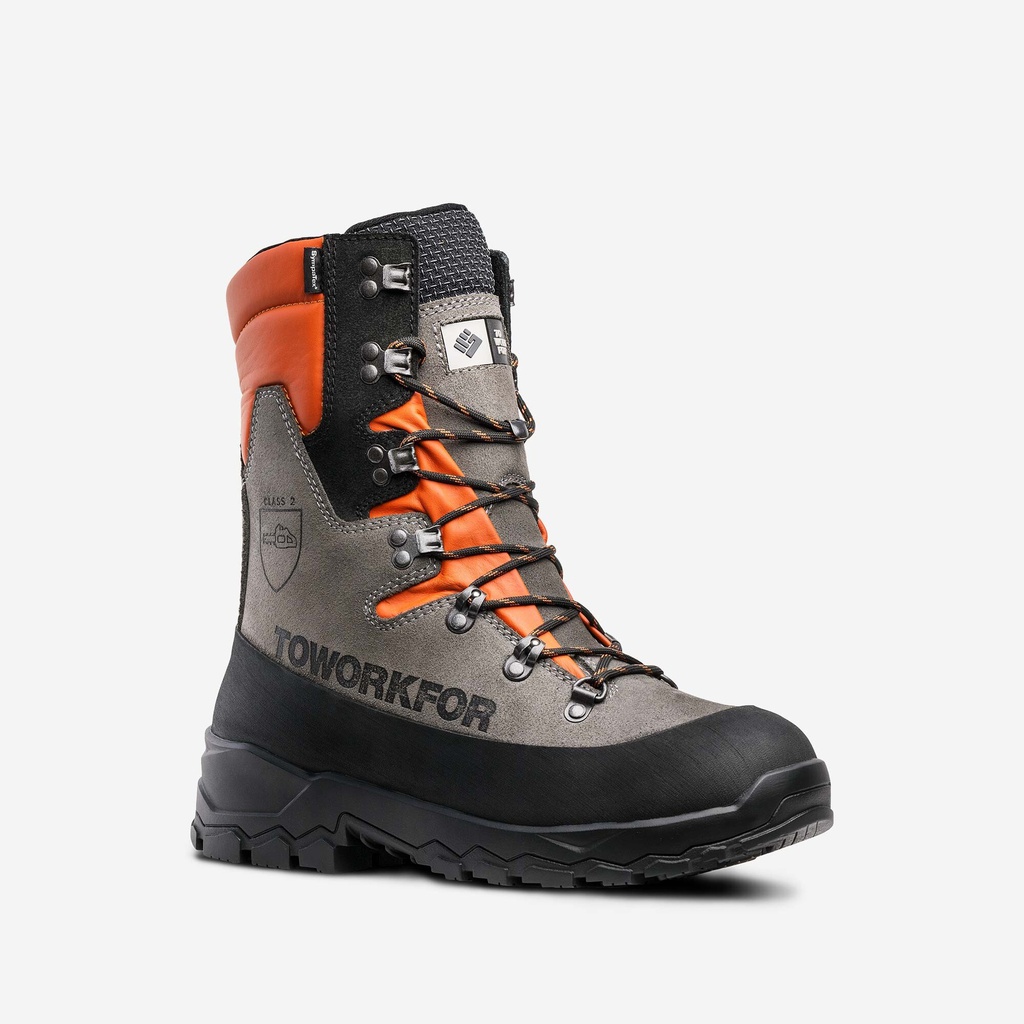TOWORKFOR Lumberjack Black/Grey/Orange, saw boot, Class 2, S3