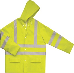 900VESHV OUTSIDE PU COATED POLYESTER HIGH VISIBILITY RAIN JACKET 