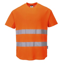 Portwest C394 Hi-Vis Cotton Comfort Mesh Insert T-Shirt S/S 